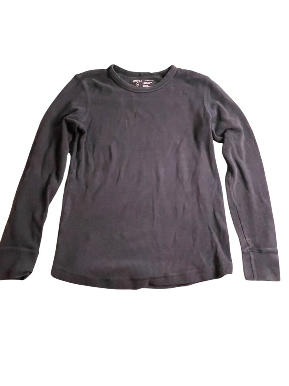 Pact Black Organic Cotton Long Sleeve Thermal Shirt Size M